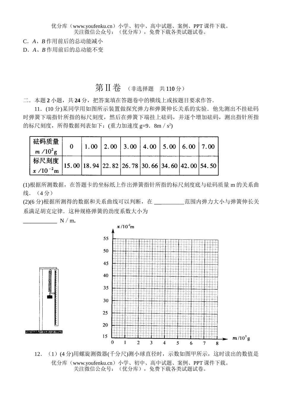 高中三年级物理08届上学期第一次月考试卷_第2页