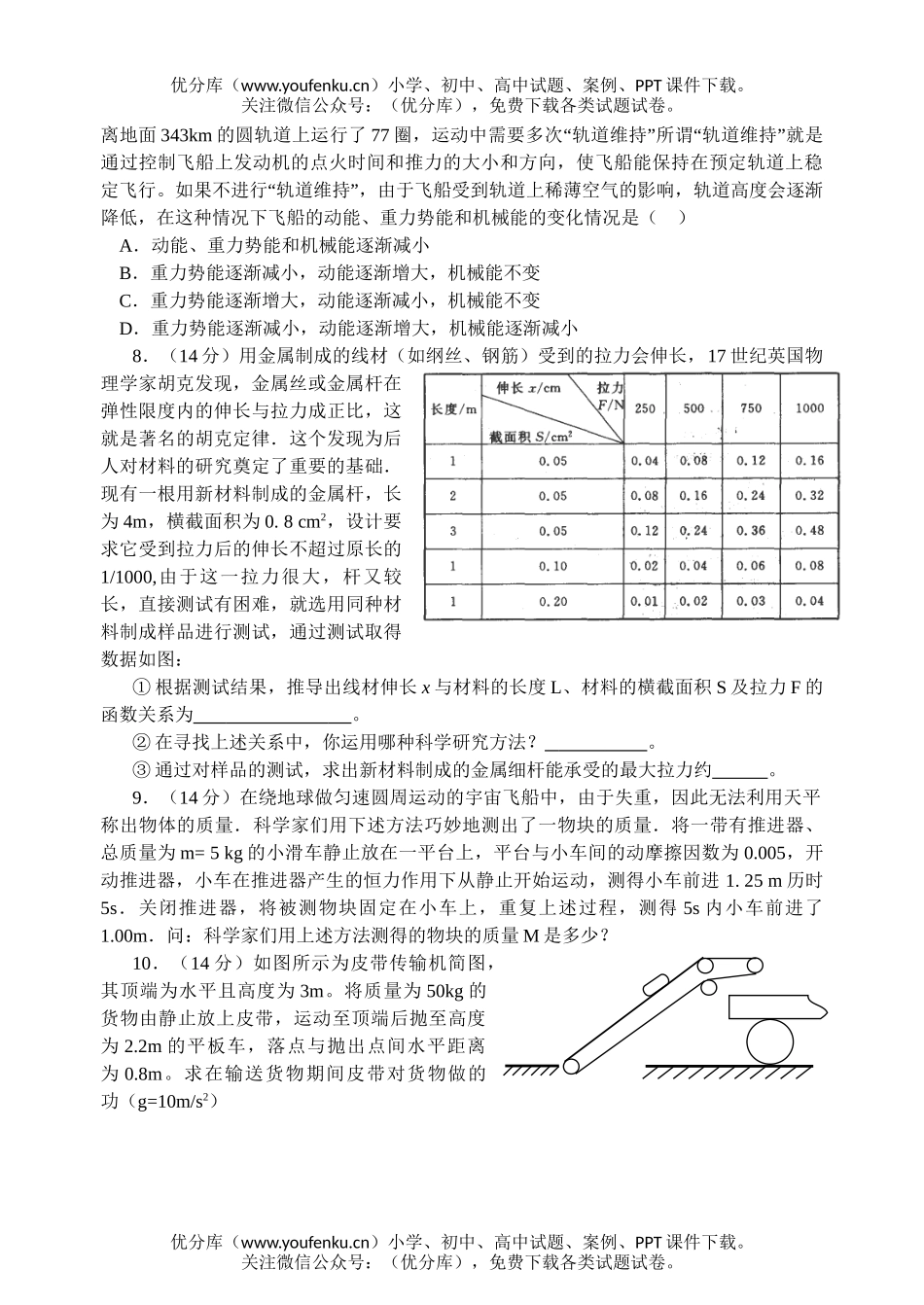 高中三年级物理08届第五次周考试卷_第2页