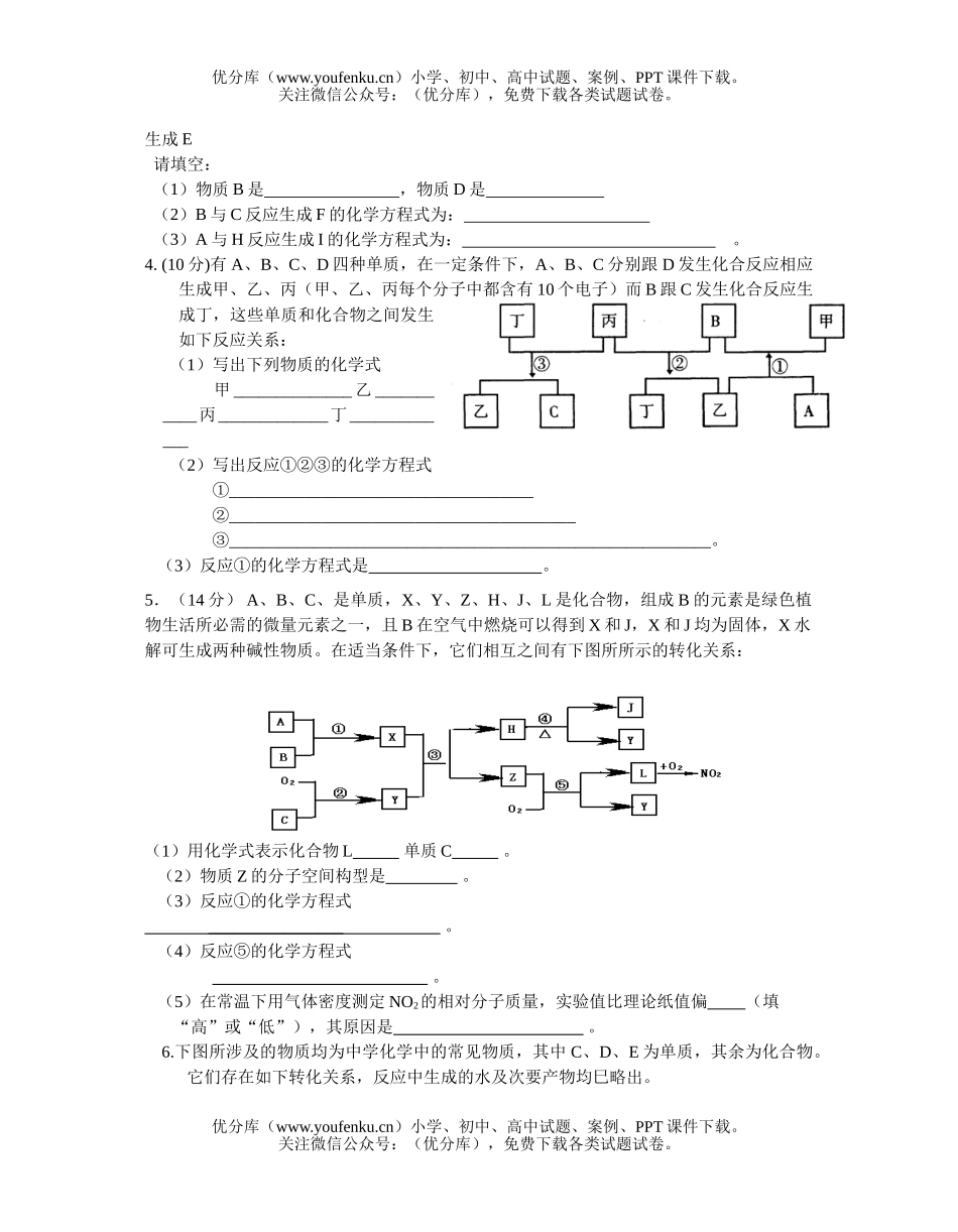 高中三年级化学专题练习-推断题试卷_第2页