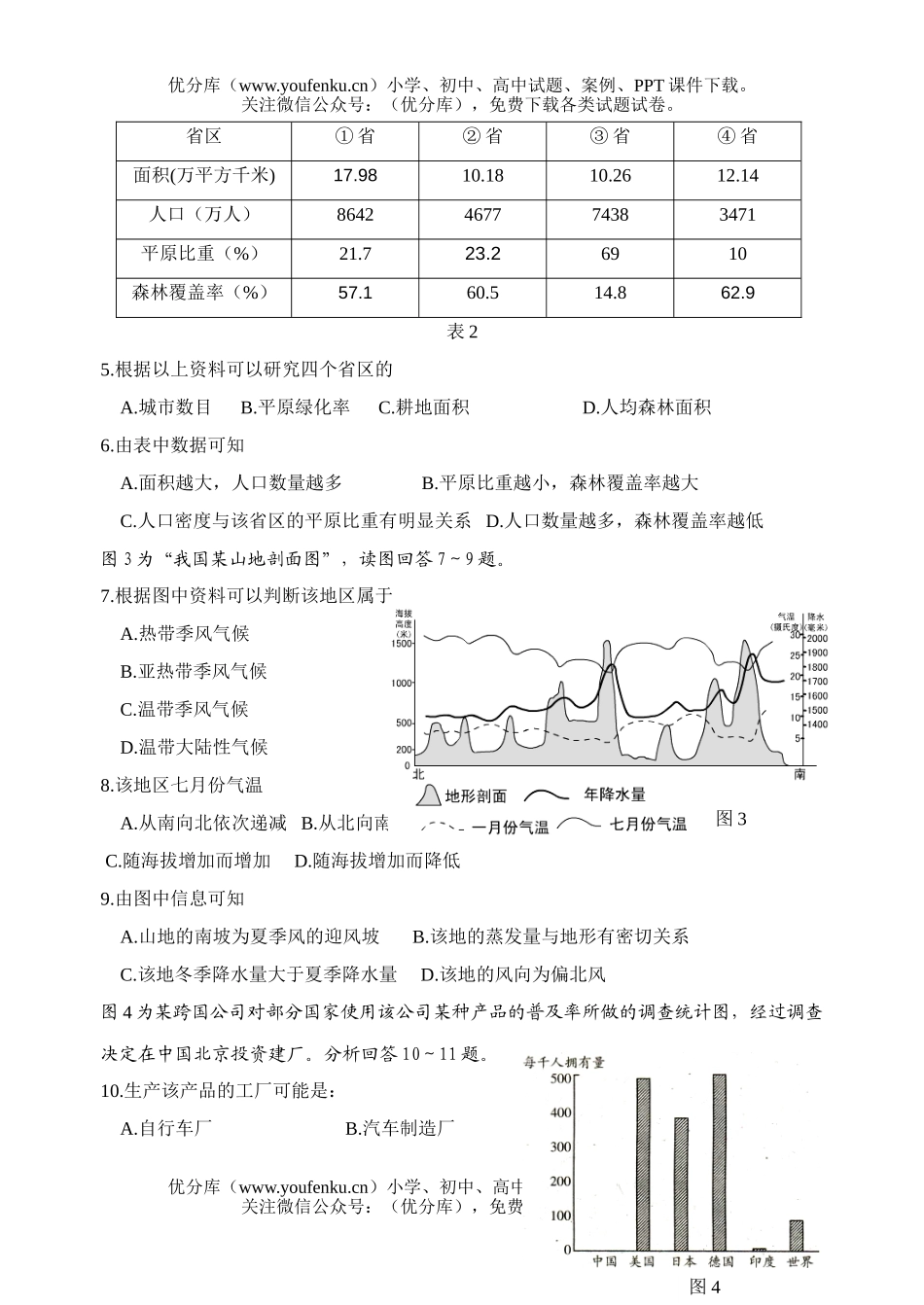 高中三年级地理浙江省2007椒江区高考模拟试卷_第2页