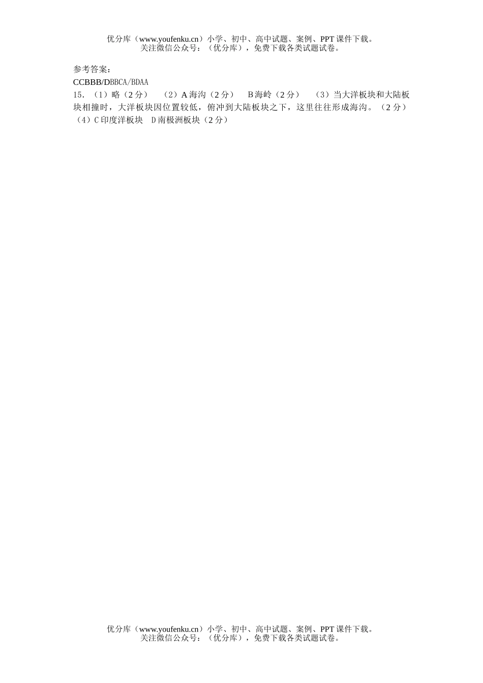 高中三年级地理地图训练题试卷_第3页