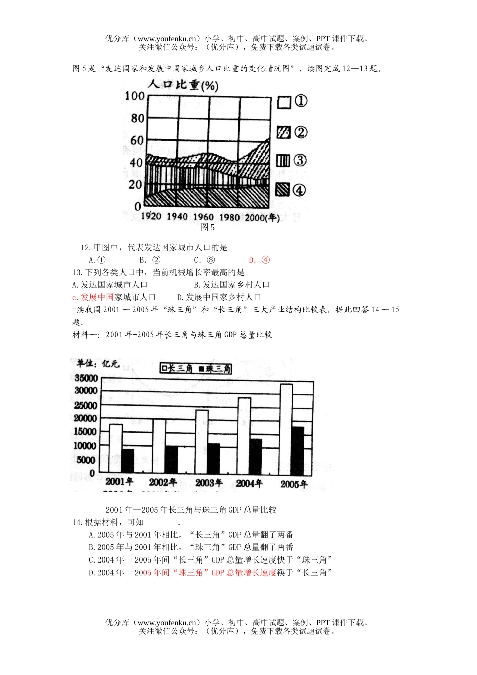 高中三年级地理复习摸底考试卷_第3页