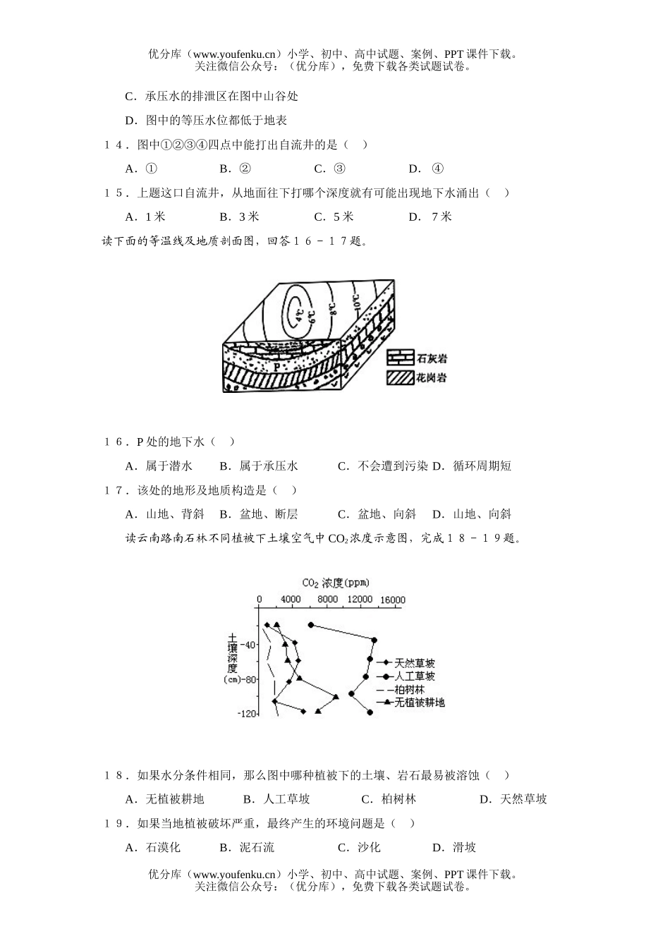 高中三年级地理第一轮复习单元测试6试卷_第3页