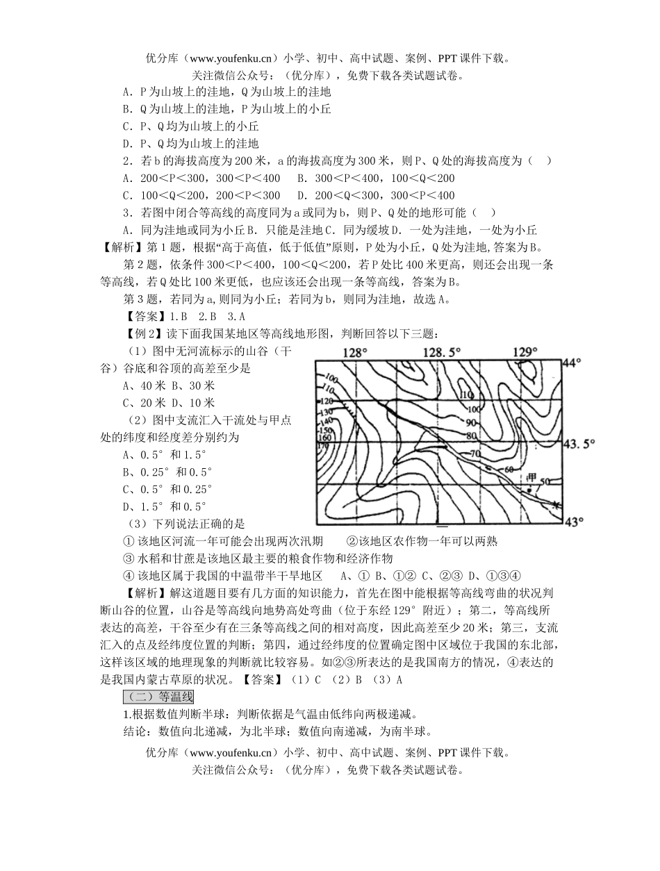 高中三年级地理专题复习等值线图试卷_第2页