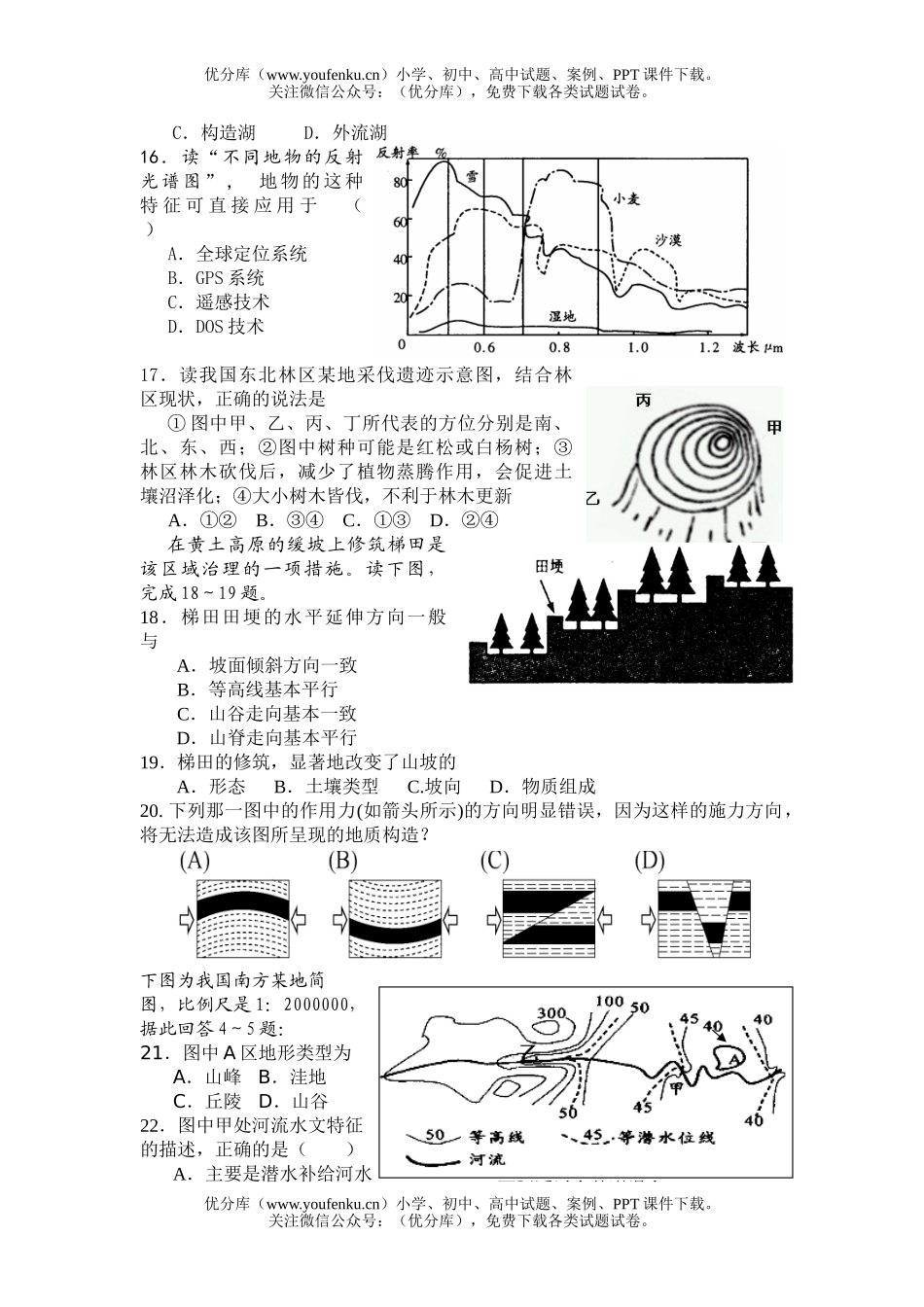 高中三年级地理第四次月考试卷_第3页