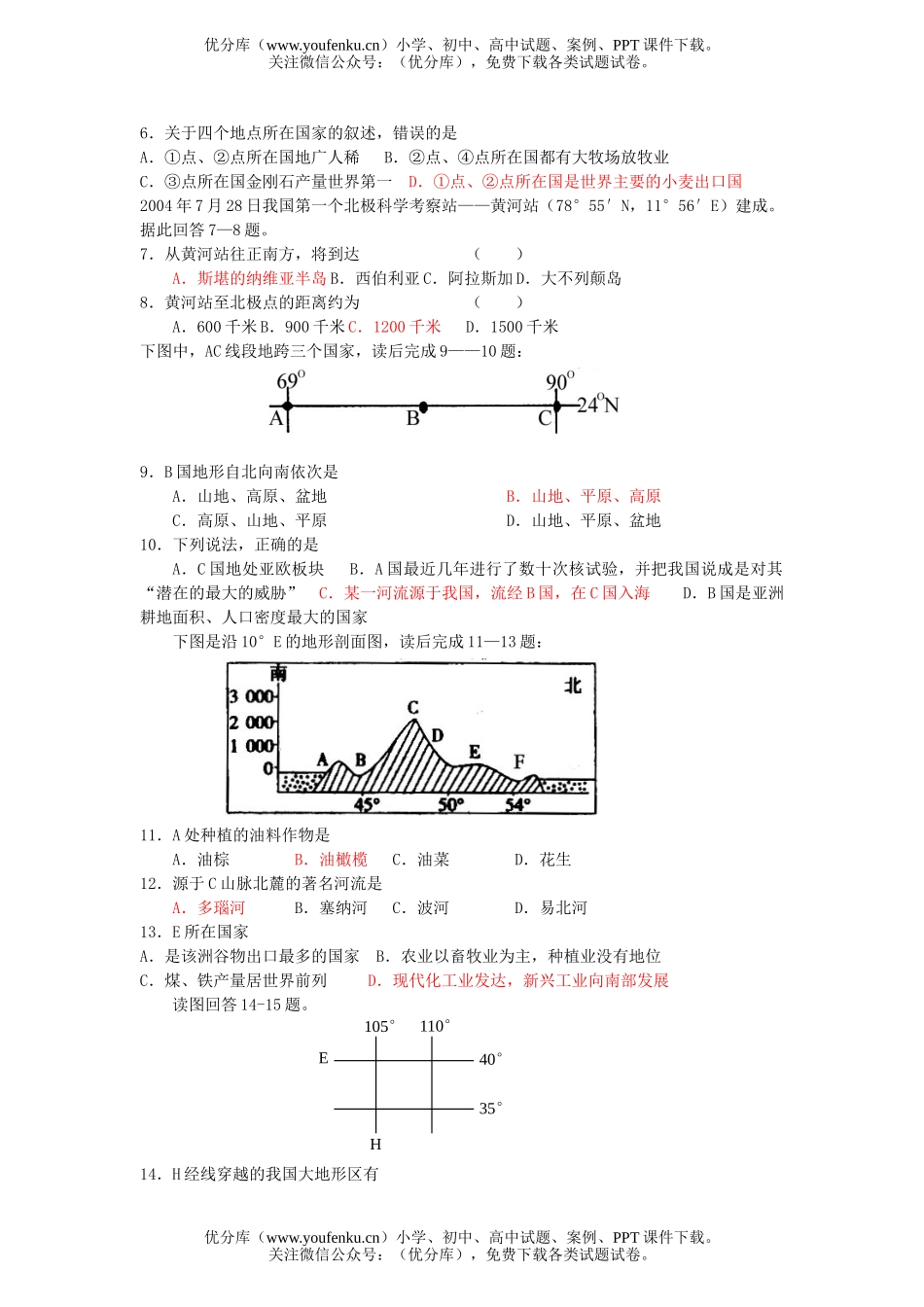 高中三年级地理下学期试卷_第2页