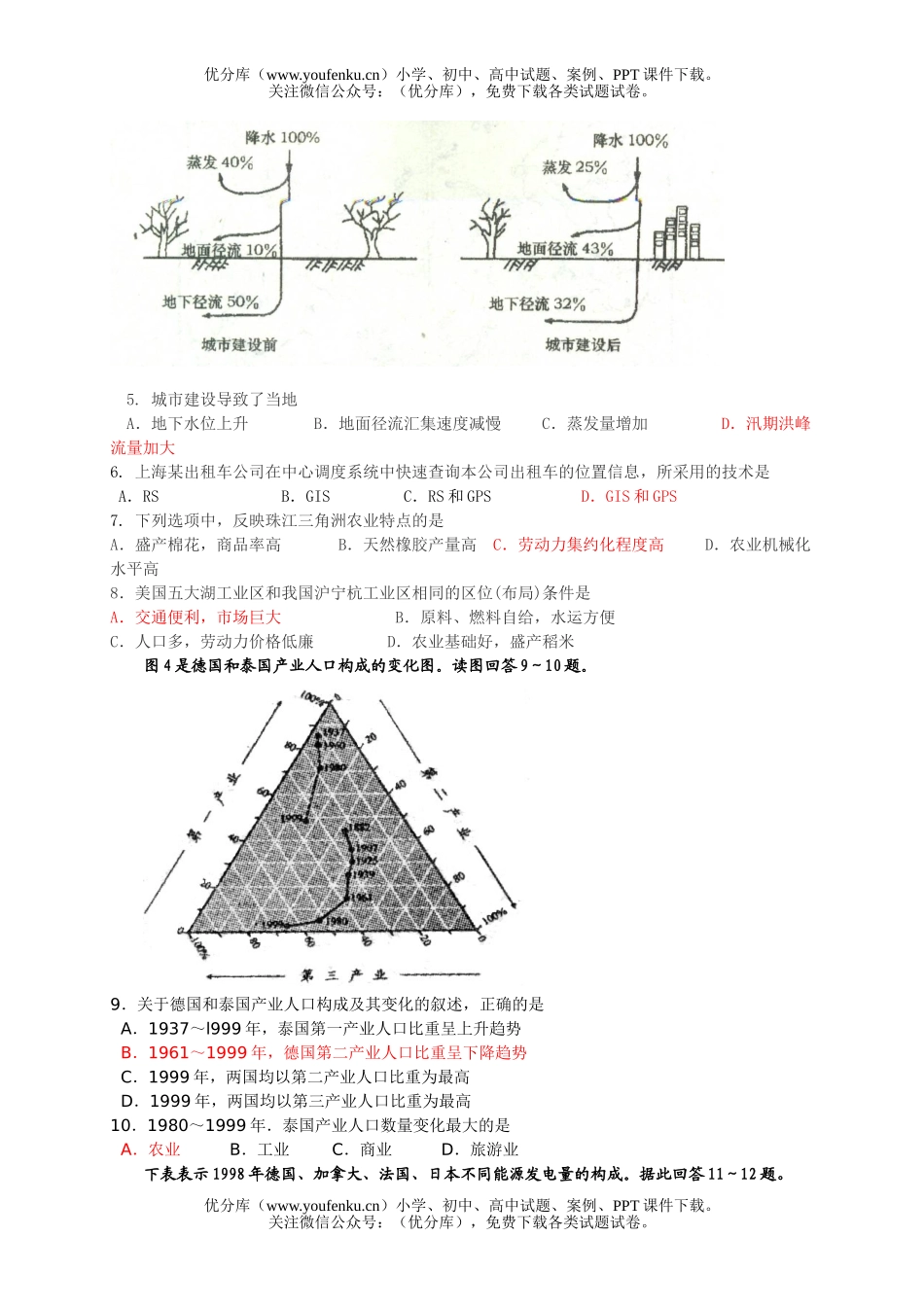 高中三年级地理上学期测试卷_第2页