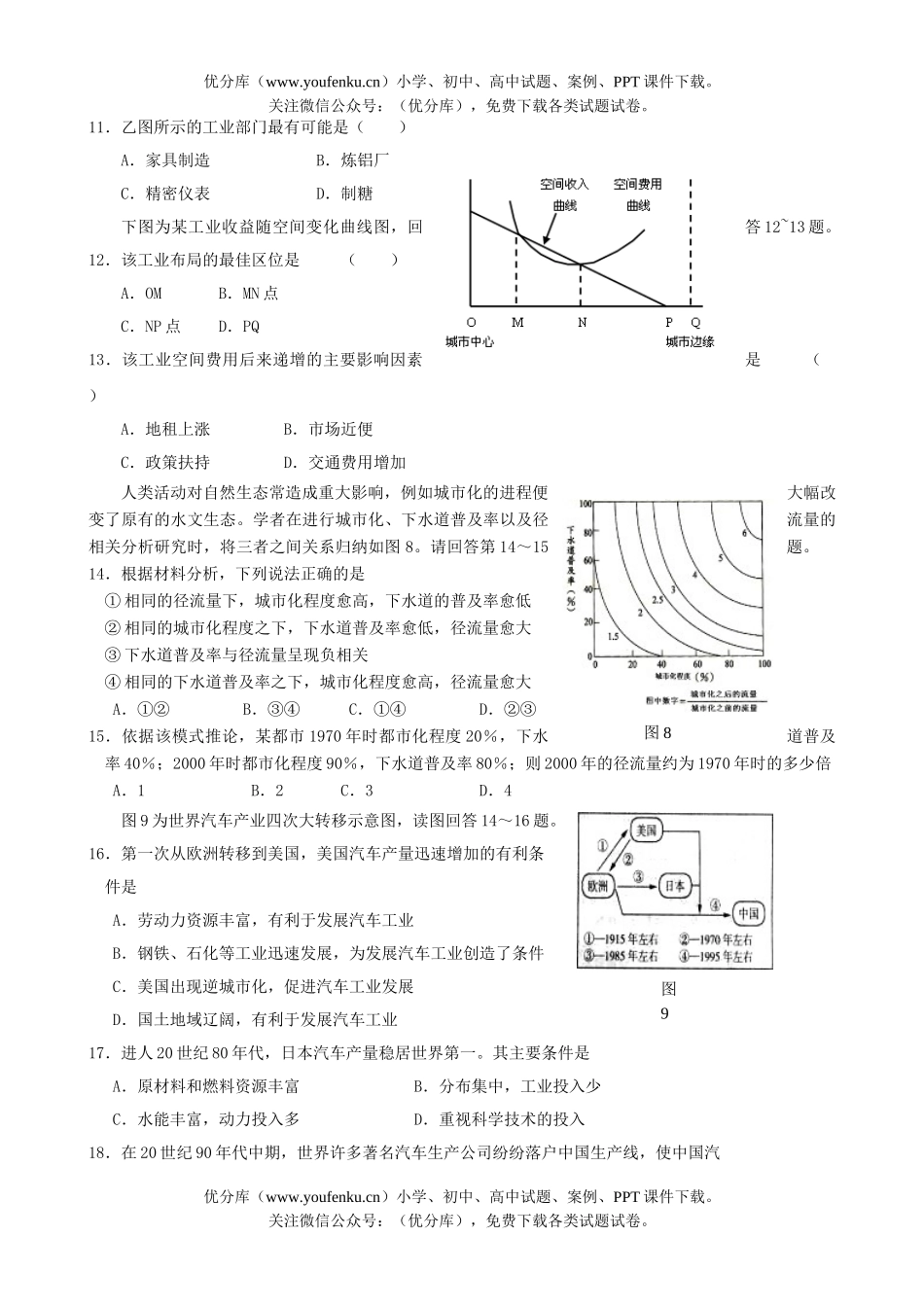 高中三年级地理仿真调研测试卷_第2页