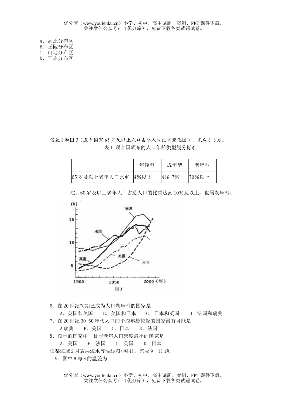 高中三年级地理高文综第一次模拟考试卷_第2页