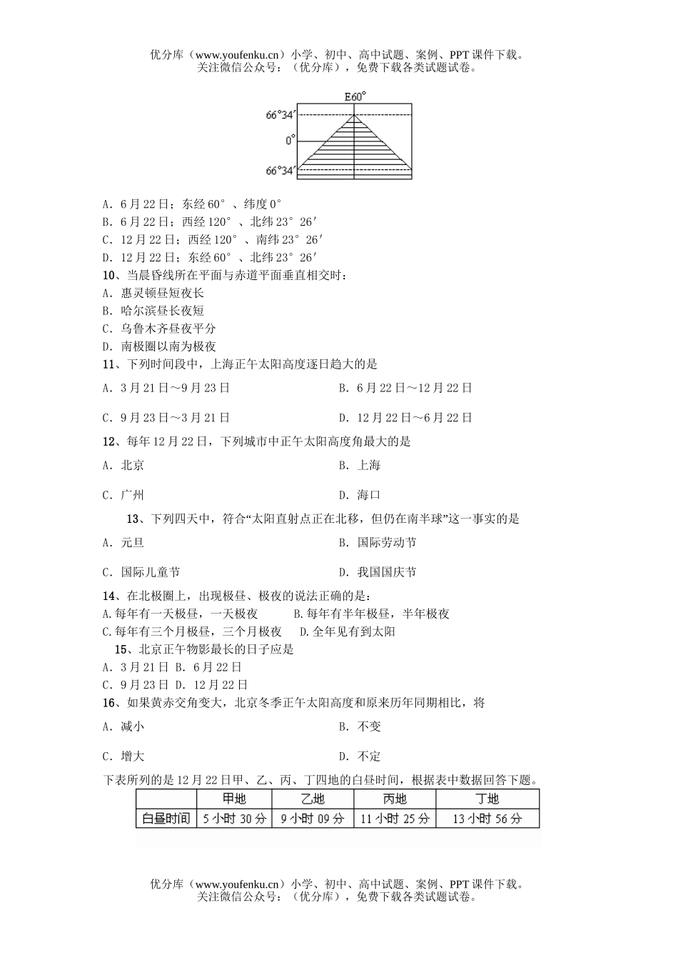 高中三年级地理2007学年第二周练习试卷_第2页