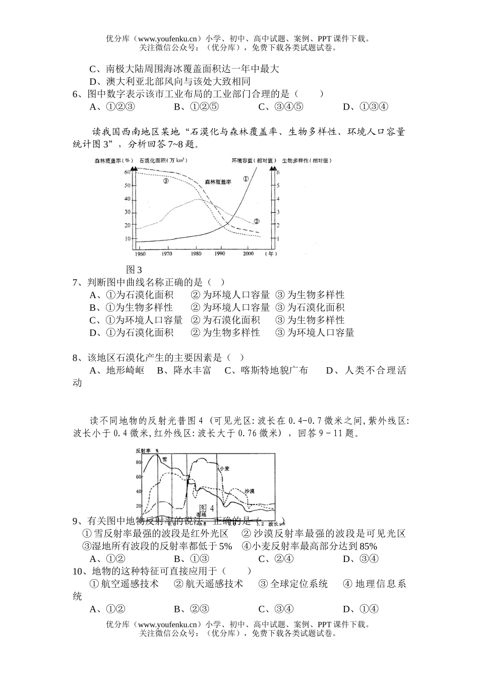 高中三年级地理上学期周练7试卷_第2页
