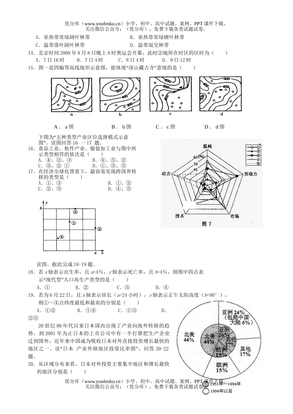高中三年级地理12月考试卷_第3页