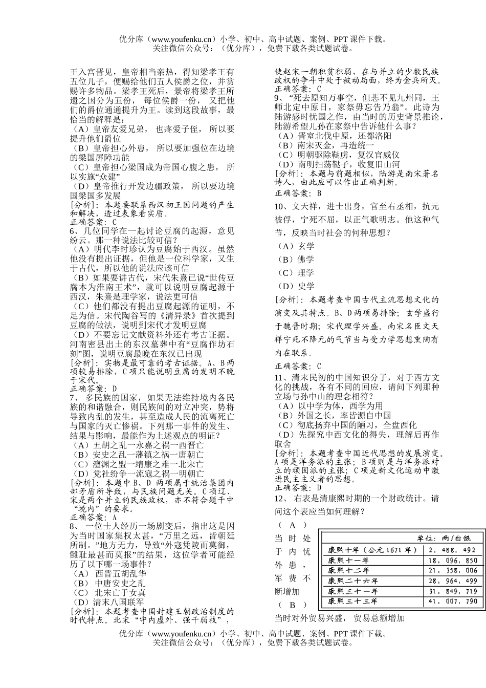 高中三年级政治选析试卷_第2页