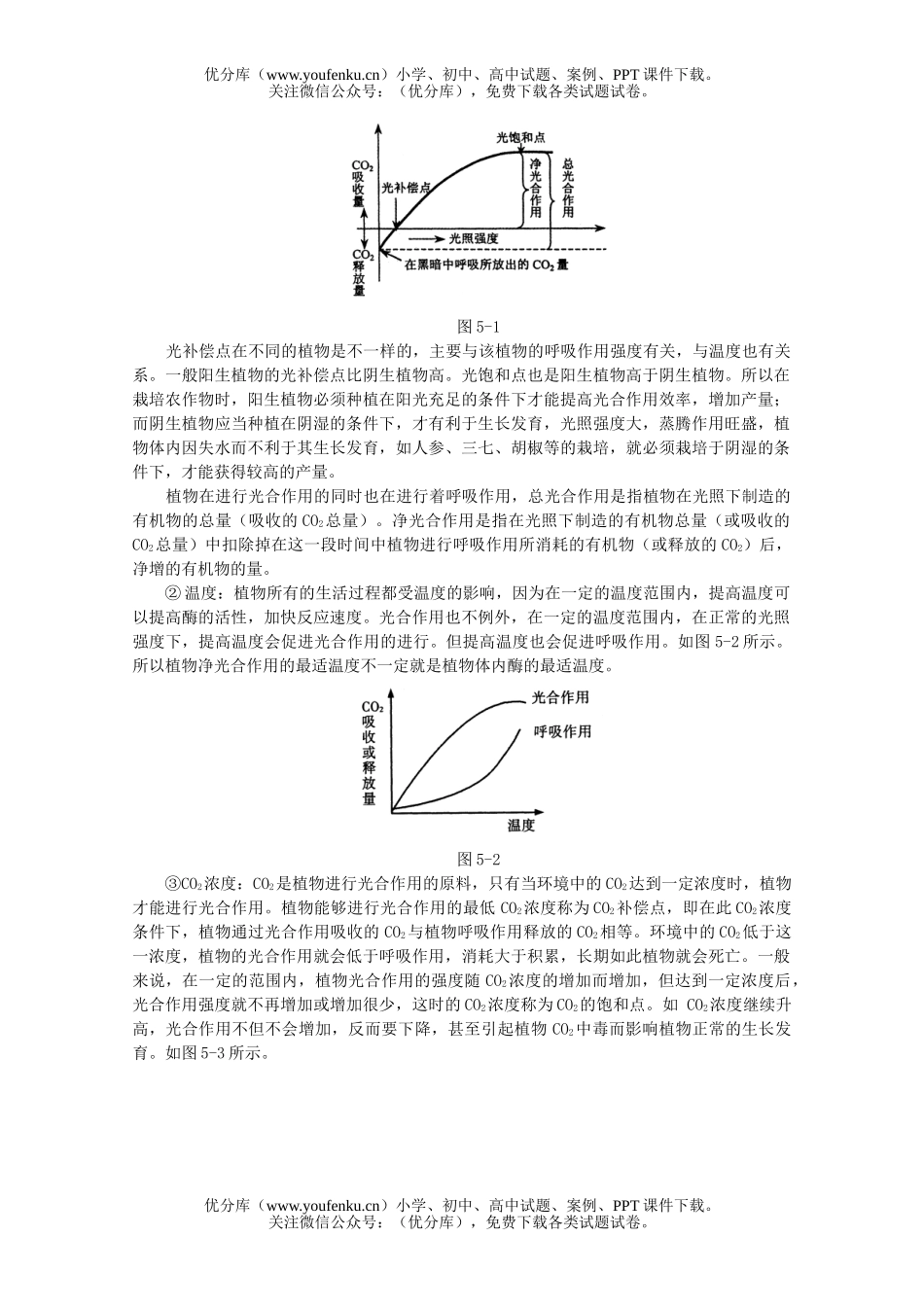 高中三年级生物专题五 光合作用和呼吸作用与碳循环和能量流动试卷_第3页