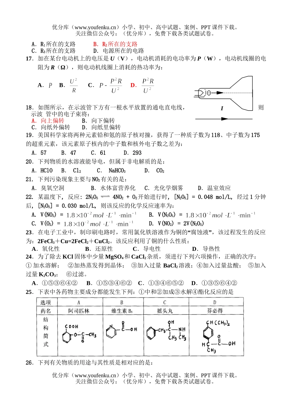 理科综合第二学期理科基础综合测试1试卷_第3页