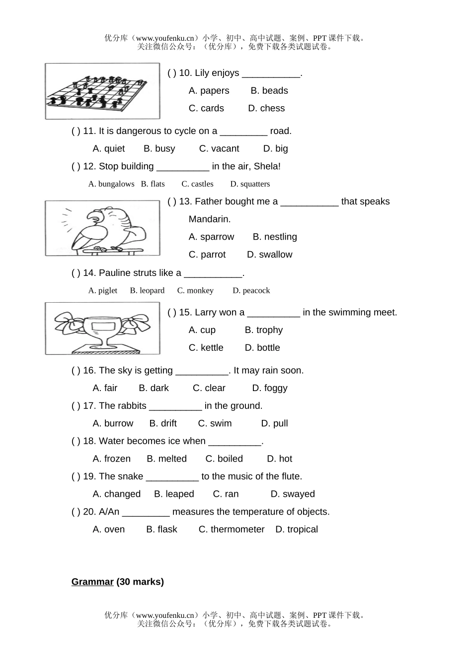 小学二年级英语新加坡PRACTICE 2试卷_第2页