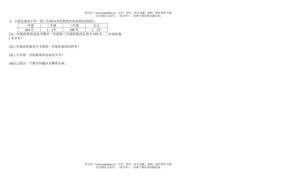 小学二年级数学苏教版下册期末2试卷_第2页