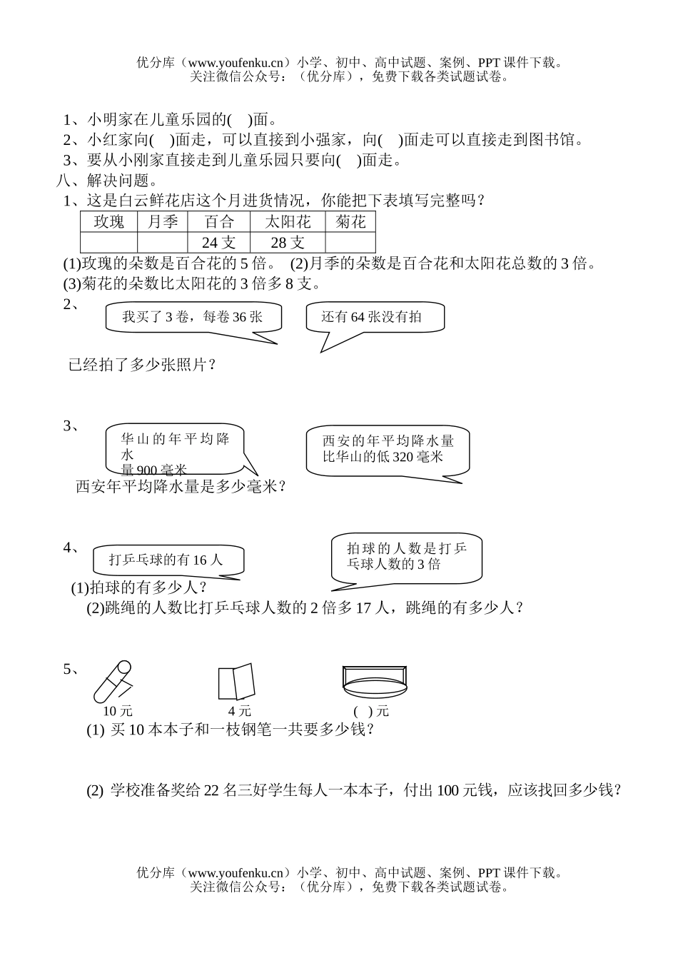 小学二年级数学苏教版下册复习7试卷_第2页