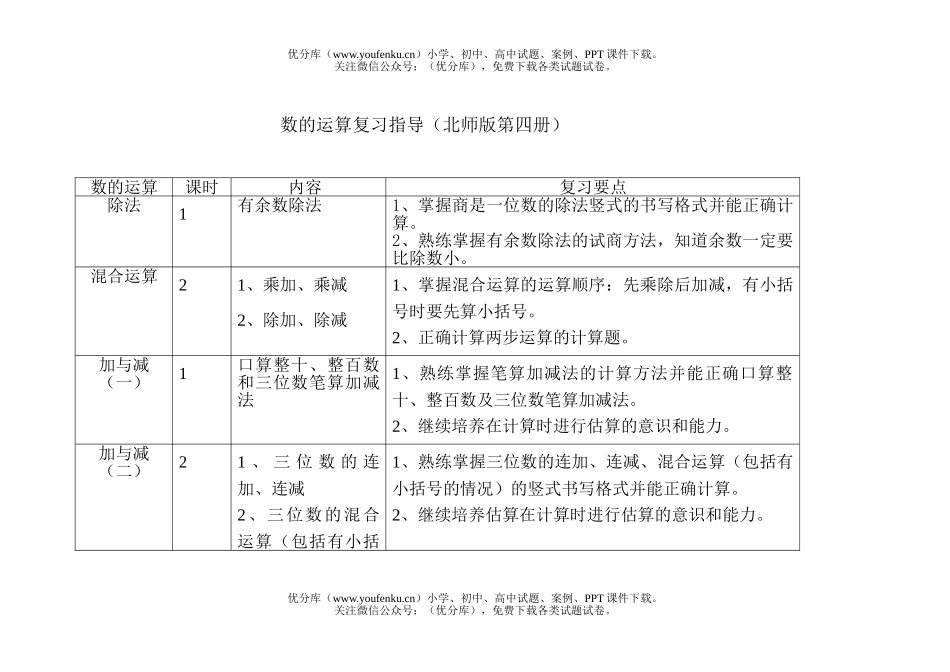 小学二年级数学北师版数的运算试卷_第1页
