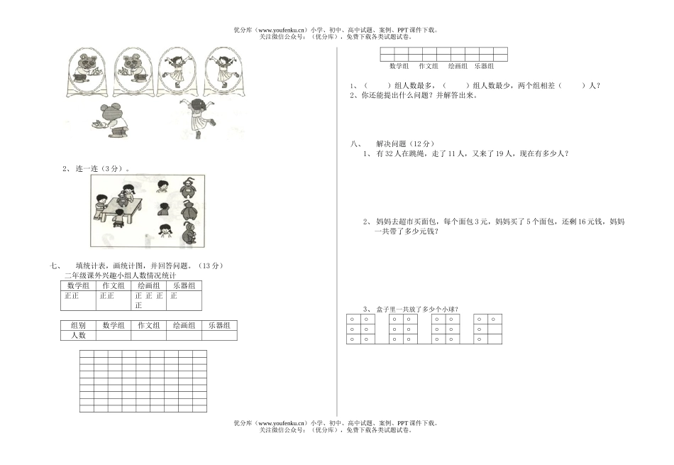 小学二年级数学上学期期末测试卷_第2页