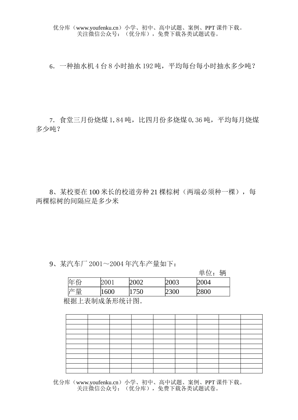 小学五年级数学第十册第一单元测试卷_第2页