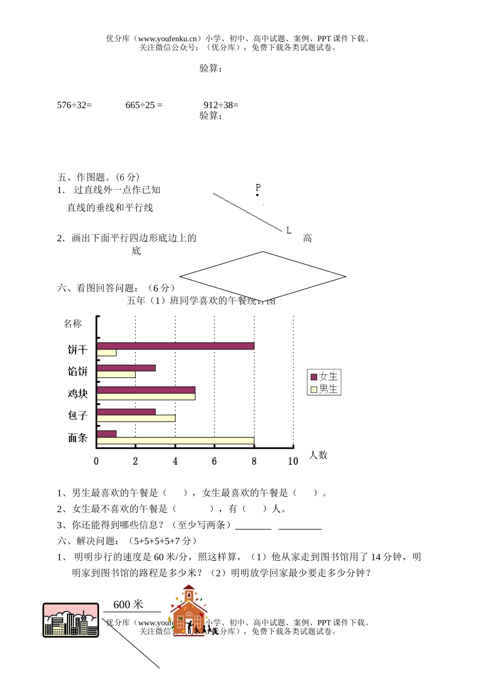 小学四年级数学人教版第七册第一学期期末试卷_第2页