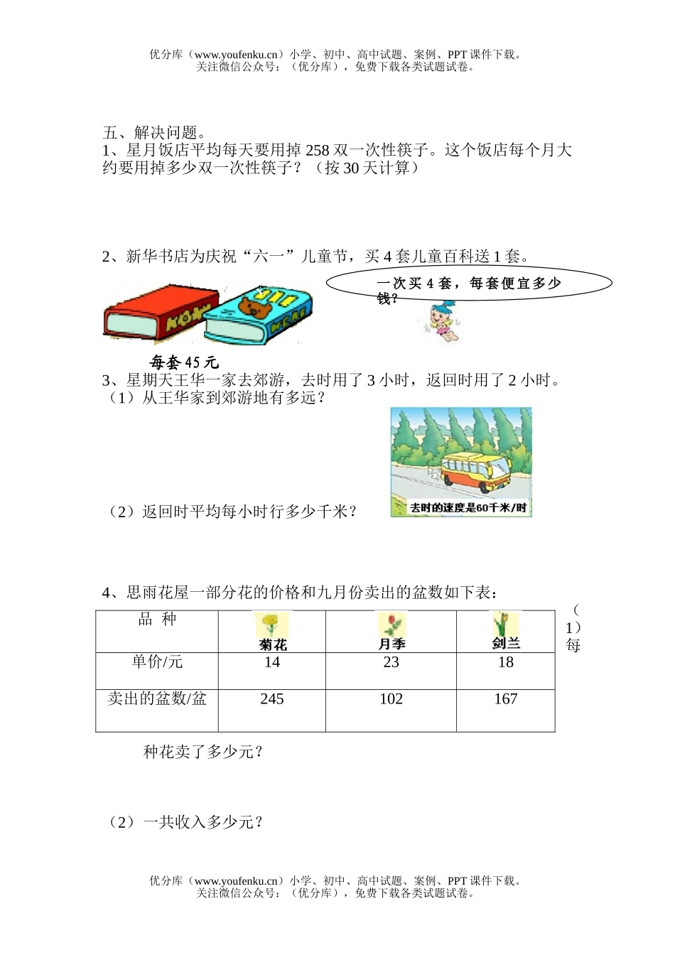 小学四年级数学人教版三位数乘两位数单元练习题试卷_第2页