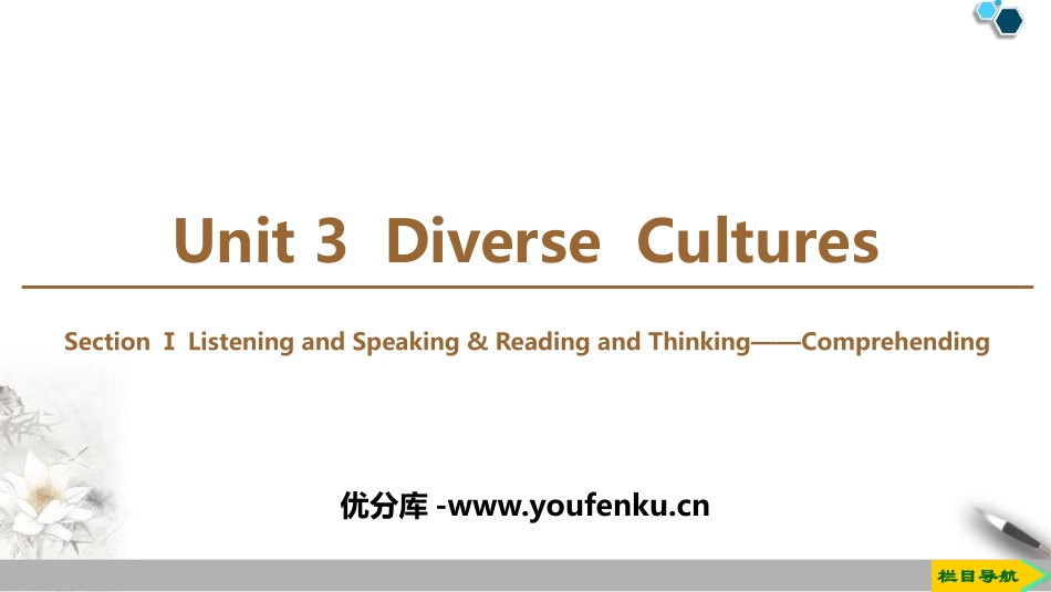 《Diverse Cultures》SectionⅠ PPT课件_第1页