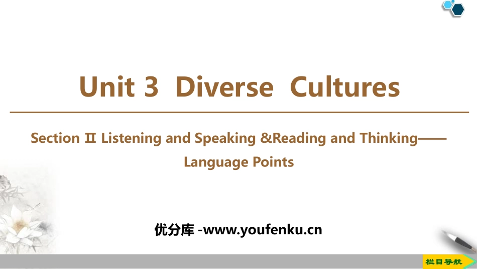 《Diverse Cultures》SectionⅡ PPT课件_第1页