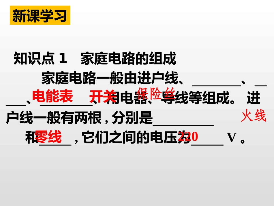 《家庭电路》家庭电路与安全用电PPT免费课件[粤沪版九年级物理]_第3页