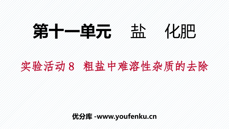 《粗盐中难溶性杂质的去除》盐化肥PPT课件[人教版九年级化学]_第1页