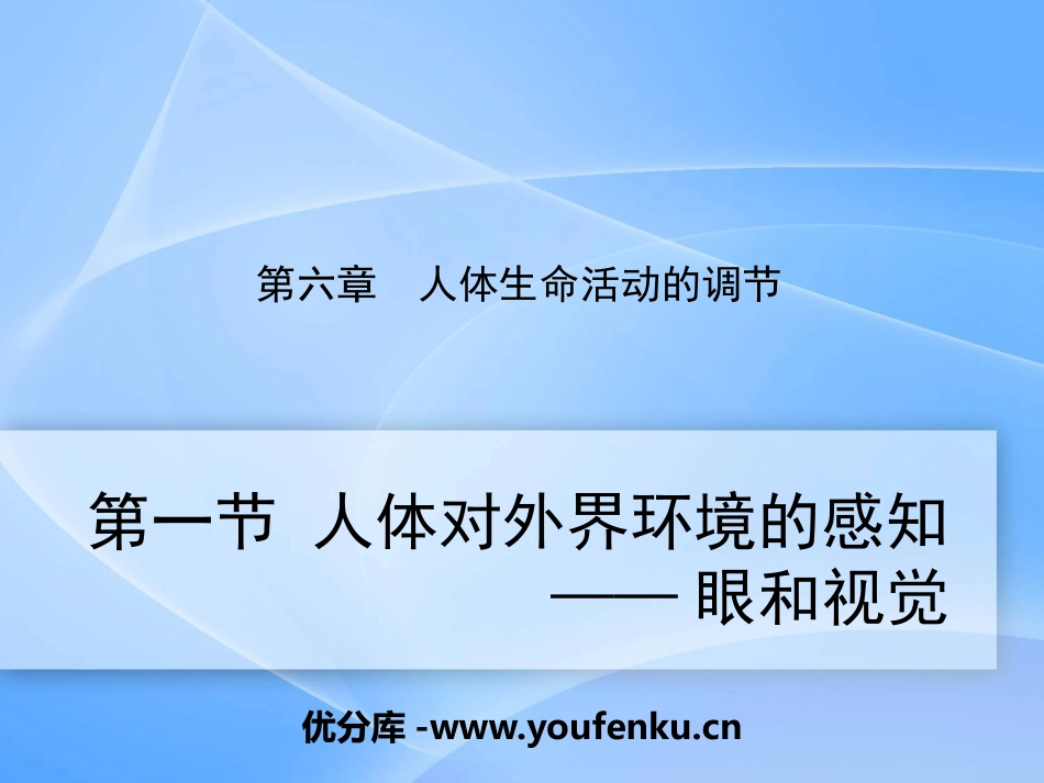 《人体对外界环境的感知》PPT免费课件[人教版七年级生物]_第1页