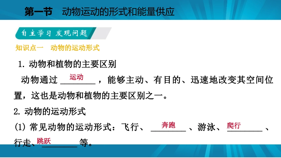 《动物运动的形式和能量供应》PPT免费课件[苏教版八年级生物]_第3页