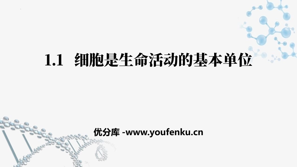 《细胞是生命活动的基本单位》走近细胞PPT课件[人教版高中生物必修一]_第1页