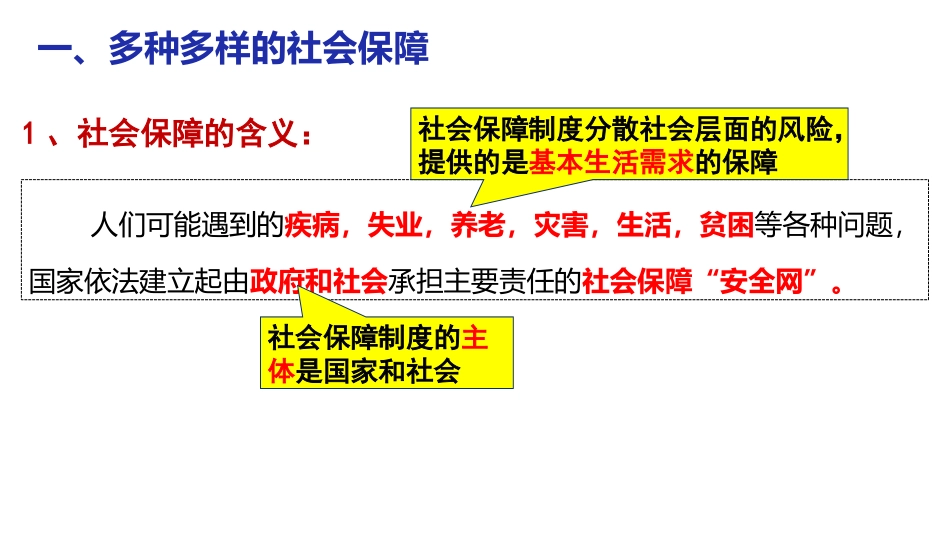 《我国的社会保障》PPT课件[统编版高中政治必修二]_第2页