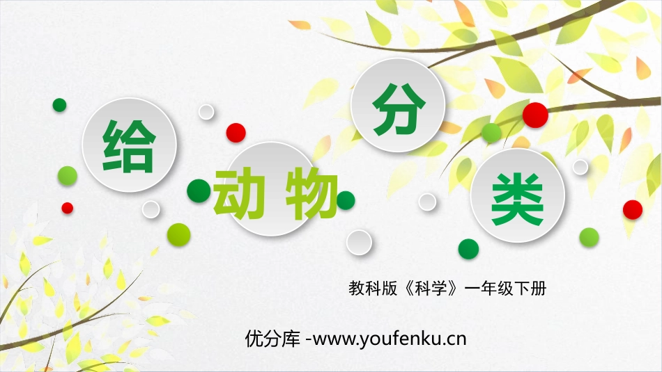《给动物分类》PPT优质课件[教科版一年级科学下册]_第1页