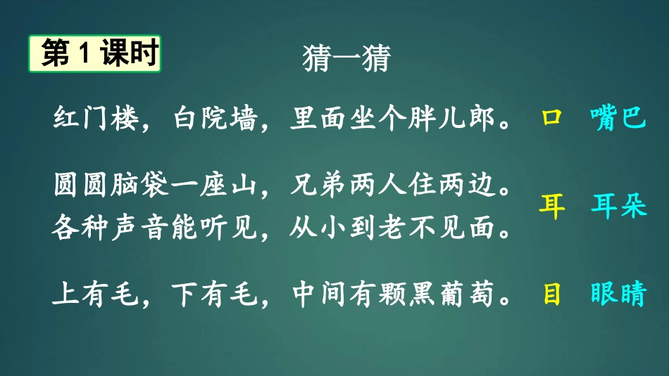 《口耳目》PPT免费教学课件[部编版一年级语文上册]_第2页