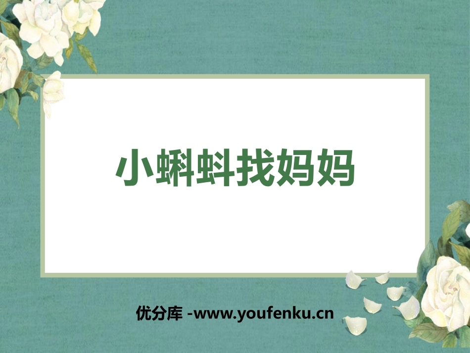 《小蝌蚪找妈妈》PPT免费精品课件[部编版二年级语文上册]_第1页