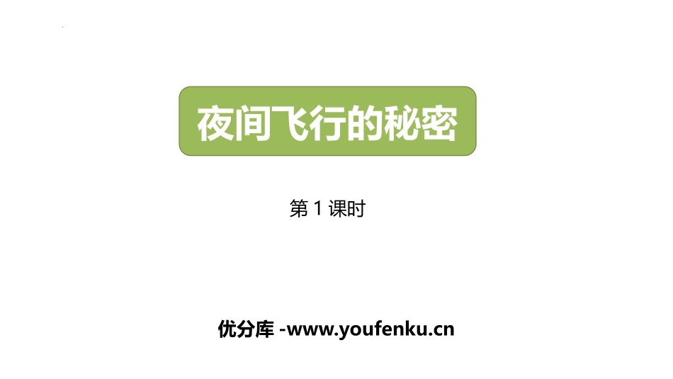 《夜间飞行的秘密》PPT(第1课时)PPT课件[部编版四年级语文]_第1页
