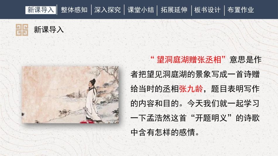 《望洞庭湖赠张丞相》课外古诗词诵读PPT免费课件_第2页