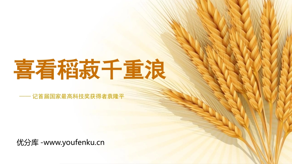 《喜看稻菽千重浪》PPT课件[统编版高中语文必修一]_第1页