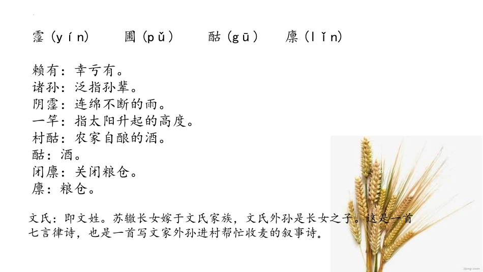 《文氏外孙入村收麦》PPT教学课件[统编版高中语文必修一]_第2页