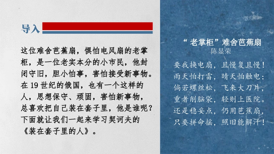 《装在套子里的人》PPT课件[统编版高中语文必修二]_第2页