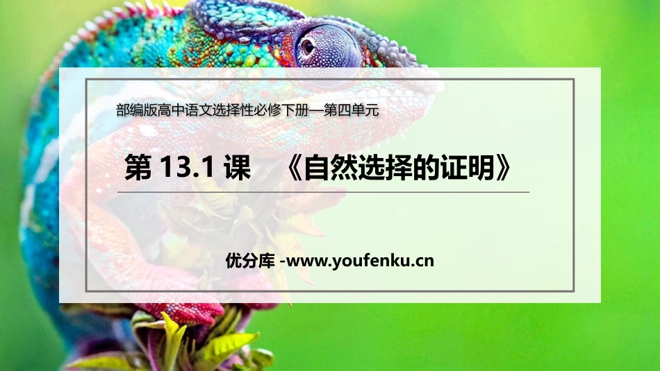 《自然选择的证明》PPT课件[统编版高中语文下册]_第1页