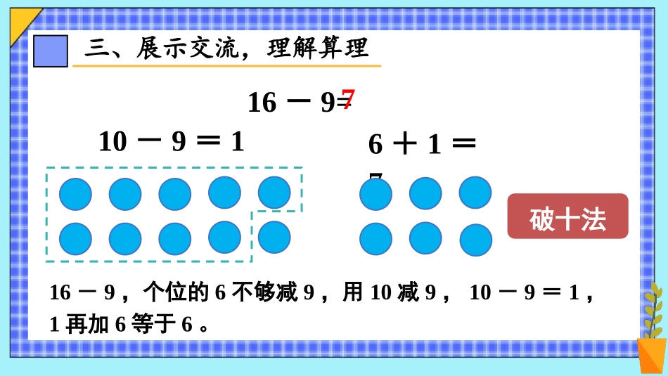 《十几减9》20以内的退位减法PPT课件(第1课时)_第3页