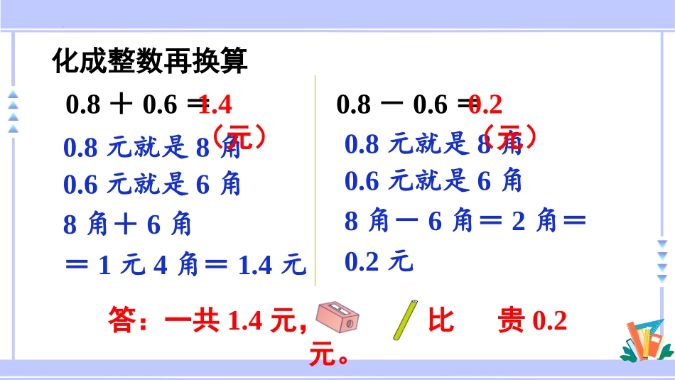 《简单的小数加、减法》PPT优秀课件[人教版三年级数学下册]_第3页