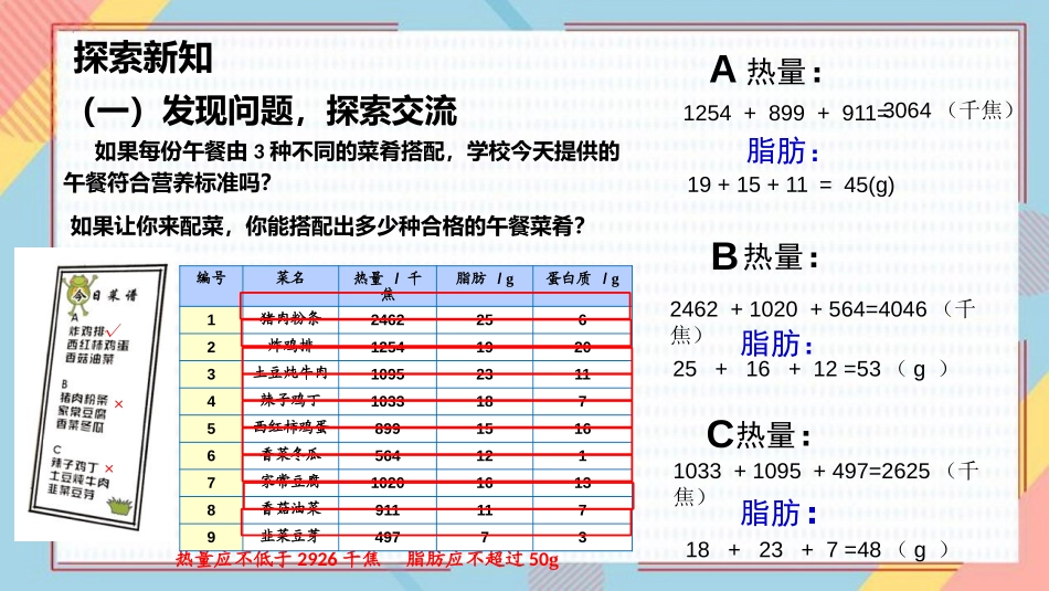 《营养午餐》PPT课件[人教版四年级数学下册]_第3页