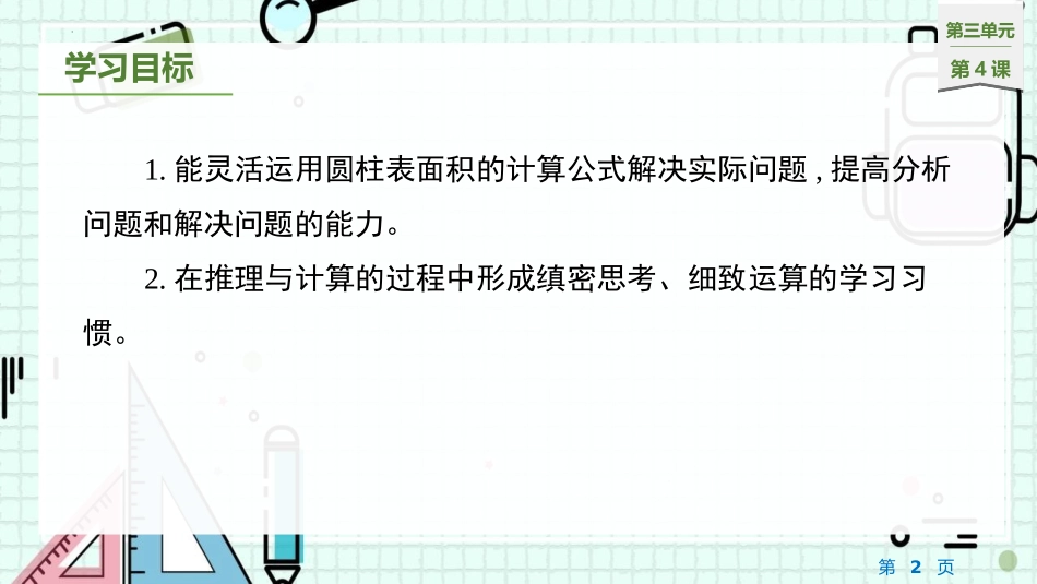 《圆柱的表面积》圆柱与圆锥PPT免费课件[人教版六年级数学]_第2页