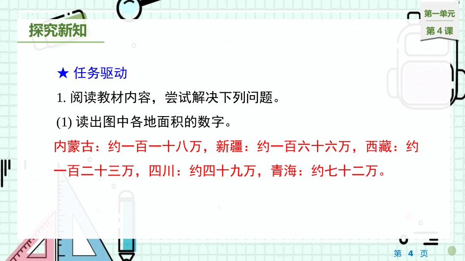 《国土面积》认识更大的数PPT课件[北师大版四年级数学上册]_第3页