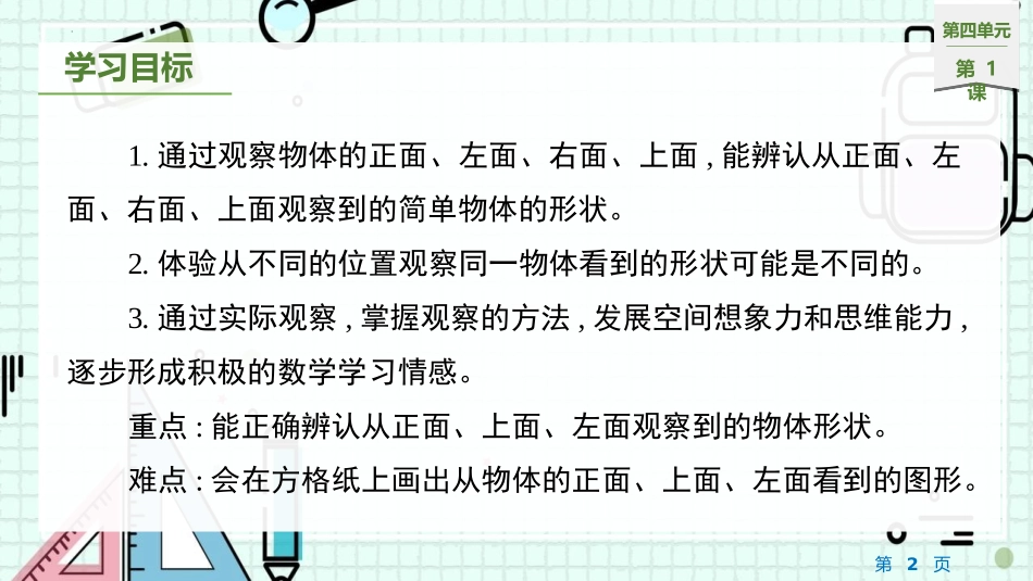 《看一看》观察物体PPT优质课件[北师大版四年级数学下册]_第2页
